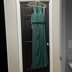Dark green; floor length bridesmaid dress; never worn!